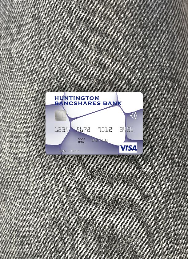 Download USA Huntington Bancshares Bank visa card photolook front Photoshop template